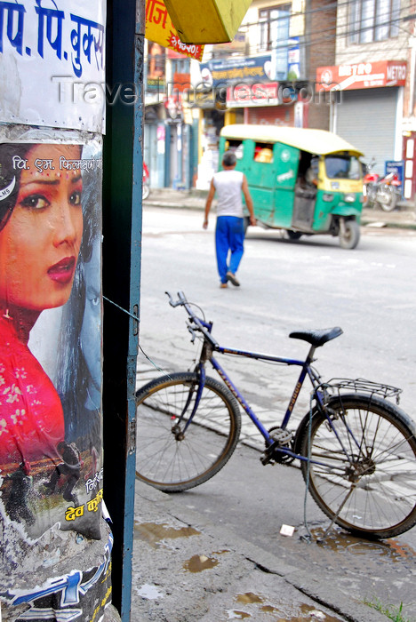 nepal303: Patan, Lalitpur District, Bagmati Zone, Nepal: street scene with movie poster - photo by J.Pemberton - (c) Travel-Images.com - Stock Photography agency - Image Bank