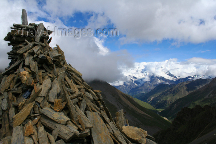 nepal328: Annapurna region, Nepal: cairn - photo by M.Wright - (c) Travel-Images.com - Stock Photography agency - Image Bank