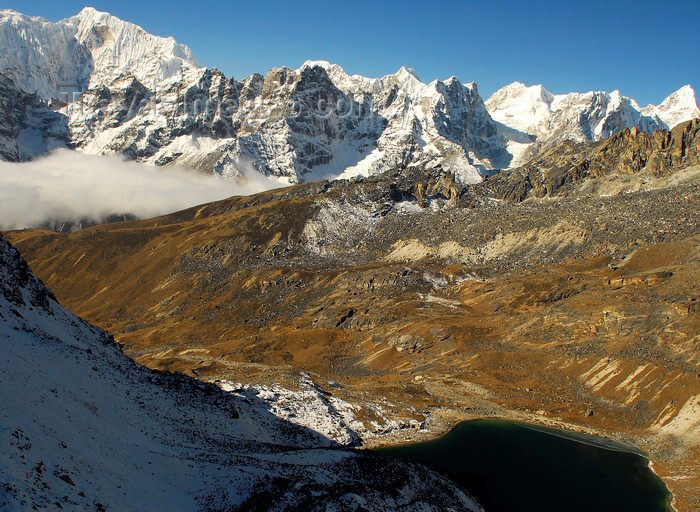 nepal400: Khumbu region, Solukhumbu district, Sagarmatha zone, Nepal: altitude lake and mountains across  Renjo pass - photo by E.Petitalot - (c) Travel-Images.com - Stock Photography agency - Image Bank