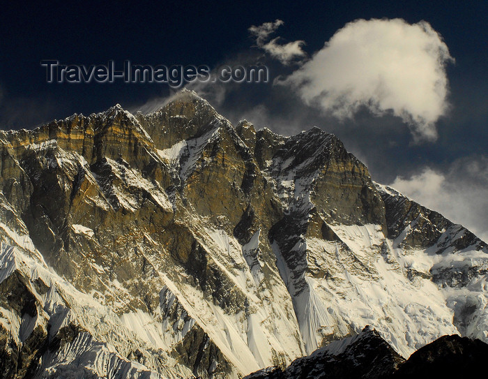 nepal414: Khumbu region, Solukhumbu district, Sagarmatha zone, Nepal: south face of Lhotse range - the fourth highest mountain on Earth - main summit at 8,516 m - photo by E.Petitalot - (c) Travel-Images.com - Stock Photography agency - Image Bank
