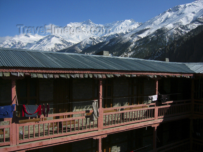 nepal44: Manang, Gandaki Zone, Nepal: balcony and mountains - Annapurna Circuit - photo by M.Samper - (c) Travel-Images.com - Stock Photography agency - Image Bank