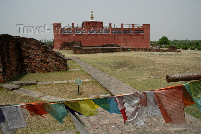  Nepal: Buddhist pilgrimage site - birthplace of Buddha - prayer flags 