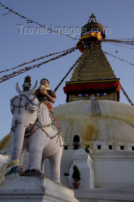 nepal454: Kathmandu, Nepal: Buddhist - Boudhanath Stupa - elephant - photo by G.Koelman - (c) Travel-Images.com - Stock Photography agency - Image Bank