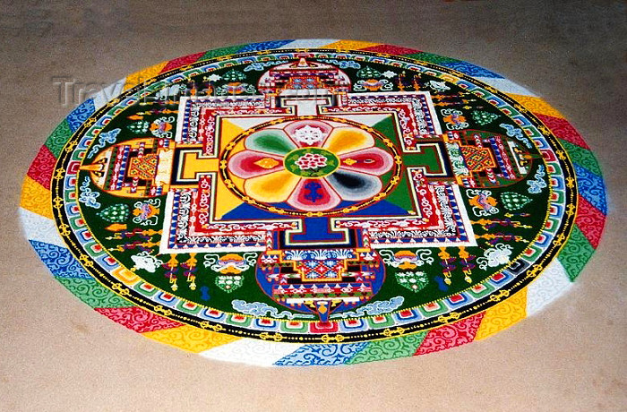 nepal5: Nepal - Kathmandu: Buddhist mandala - circle in Sanskrit -geometric pattern which represents the cosmos metaphysically - photo by J.Kaman - (c) Travel-Images.com - Stock Photography agency - Image Bank