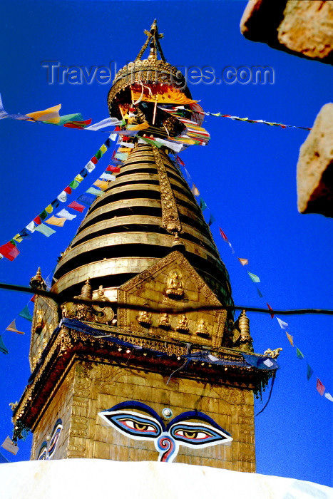 nepal54: Nepal - Kathmandu: Swayambhunath chorten - stupa - under the eyes of Buddha - UNESCO world heritage site - photo by G.Friedman - (c) Travel-Images.com - Stock Photography agency - Image Bank