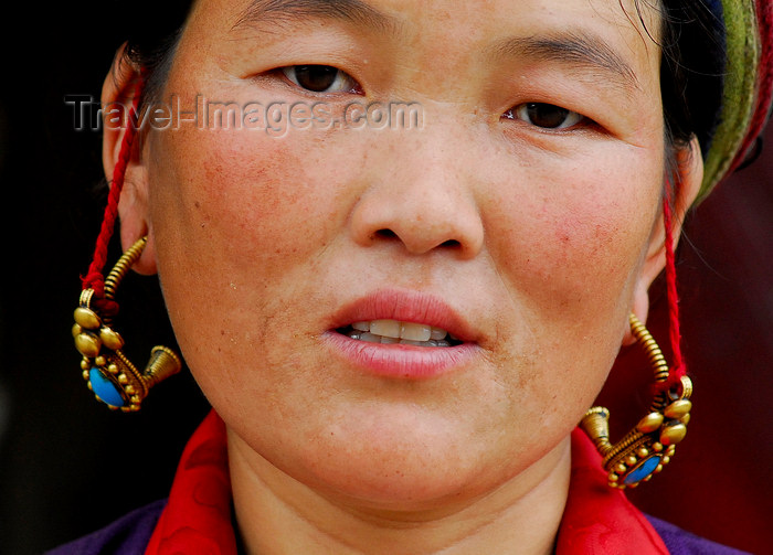 nepal85: Nepal - Langtang region - typical earring of Tamang women - photo by E.Petitalot - (c) Travel-Images.com - Stock Photography agency - Image Bank