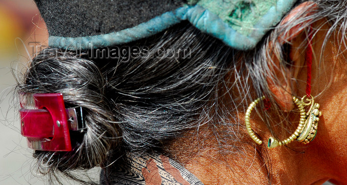 nepal88: Nepal - Langtang region - head of Tamang women - photo by E.Petitalot - (c) Travel-Images.com - Stock Photography agency - Image Bank