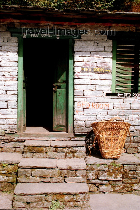 nepal95: Nepal - Annapurna region: entrance to one of the many tea houses - photo by G.Friedman - (c) Travel-Images.com - Stock Photography agency - Image Bank
