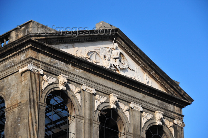 nicaragua69: Managua, Nicaragua: Old Cathedral - St Michael - pediment on the southern façade - Antigua Catedral de Santiago de Managua - photo by M.Torres - (c) Travel-Images.com - Stock Photography agency - Image Bank