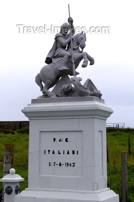 orkney2: Lamb Holm island - Concrete memorial of St. George slaying the dragon erected by Italian prisoners of war at Camp 60, Orkneys, Scotland - (c) Travel-Images.com - Stock Photography agency - the Global Image Bank