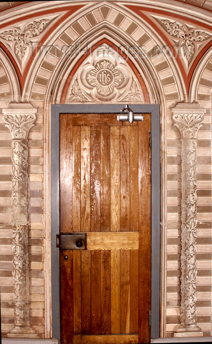 orkney9: Lamb Holm island - Detail of the doorway of the Italian Chapel, Camp 60, Orkney.Erected and created by the Italian prisoners of war led by Chiocchetti. - (c) Travel-Images.com - Stock Photography agency - the Global Image Bank