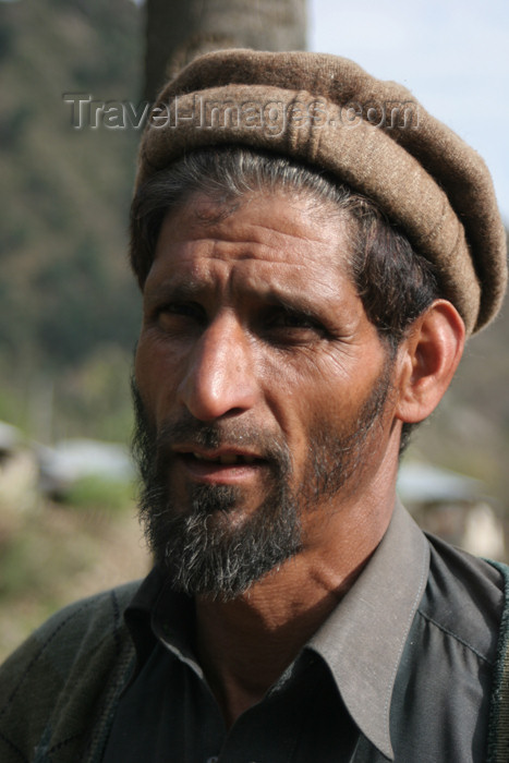 pakistan101: Sachan Kalan, Siran Valley - North-West Frontier Province / Pakhtunkhwa / Sarhad, Pakistan: middle aged man with Pashtun hat - photo by R.Zafar - (c) Travel-Images.com - Stock Photography agency - Image Bank