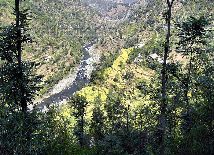 pakistan50: Mansehra District, North-West Frontier, Pakistan: Kaghan river and agricultural terraces on the Kunhar River valley - photo by D.Steppuhn - (c) Travel-Images.com - Stock Photography agency - Image Bank