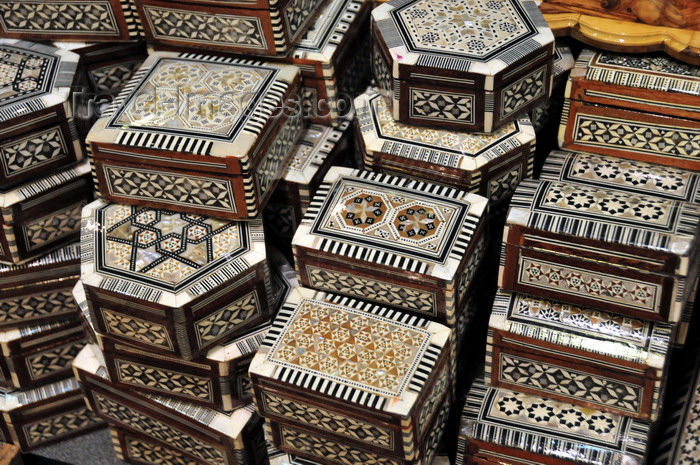 palest3: Bethlehem, West Bank, Palestine: inlaid mother of pearl boxes, made in Syria - photo by M.Torres - (c) Travel-Images.com - Stock Photography agency - Image Bank