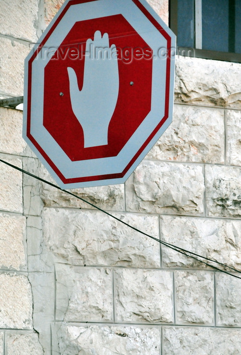 palest72: Bethlehem, West Bank, Palestine: Middle eastern stop sign with an hand - photo by M.Torres - (c) Travel-Images.com - Stock Photography agency - Image Bank