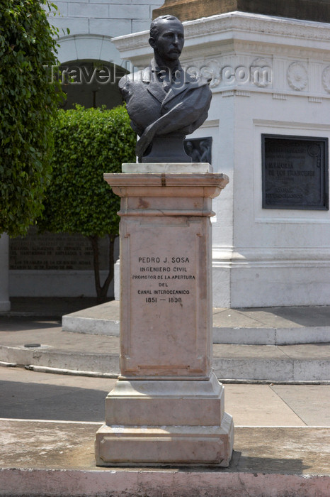 panama157: Panama City: Pedro J Sosa bust - Civil Engineer, Casco Viejo - photo by H.Olarte - (c) Travel-Images.com - Stock Photography agency - Image Bank