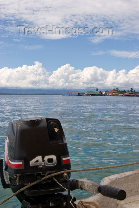 panama186: Panama - Bocas del Toro - Yamaha outboard engine with Isla Colon as a background - photo by H.Olarte - (c) Travel-Images.com - Stock Photography agency - Image Bank