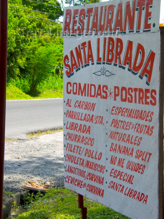 panama213: Panama - El Valle de Anton: sign outside a restaurant - Santa Librada - photo by H.Olarte - (c) Travel-Images.com - Stock Photography agency - Image Bank