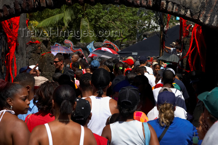 panama304: A crowd enters San Geronimo Fort to watch the meeting of congos and devils, Portobello, Colon, Panama, Central America - photo by H.Olarte - (c) Travel-Images.com - Stock Photography agency - Image Bank