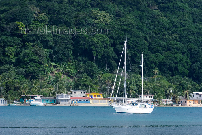 panama332: yacht and forest - Isla Grande, Colon, Panama, Central America - photo by H.Olarte - (c) Travel-Images.com - Stock Photography agency - Image Bank
