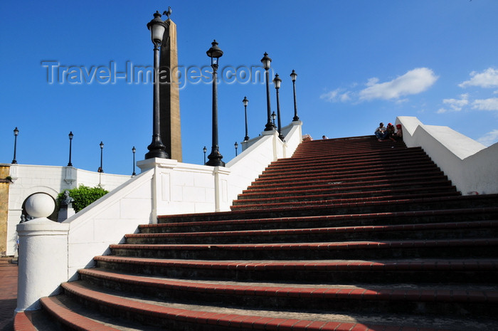 panama404: Panama City / Ciudad de Panamá: Casco Viejo - Plaza de Francia - stairs leading to Paseo las Bovedas - San Felipe - photo by M.Torres - (c) Travel-Images.com - Stock Photography agency - Image Bank