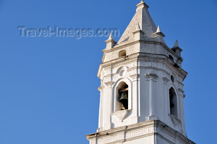 panama429: Panama City / Ciudad de Panamá: Plaza de la Independencia - Catedral - the bell towers are inlaid with mother-of-pearl - Historic District of Panama - UNESCO world heritage site - photo by M.Torres - (c) Travel-Images.com - Stock Photography agency - Image Bank