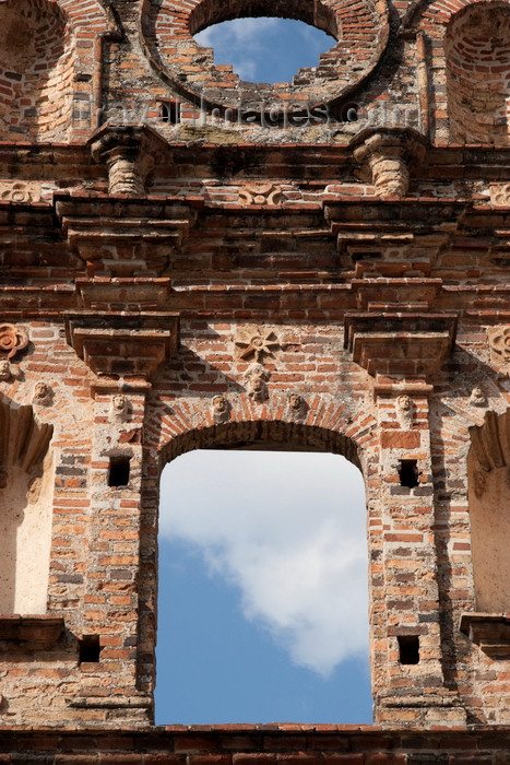 panama461: Panama City / Ciudad de Panama: Company of Jesus Ruins restoration project - window and sky - Old Quarter  - photo by H.Olarte - (c) Travel-Images.com - Stock Photography agency - Image Bank