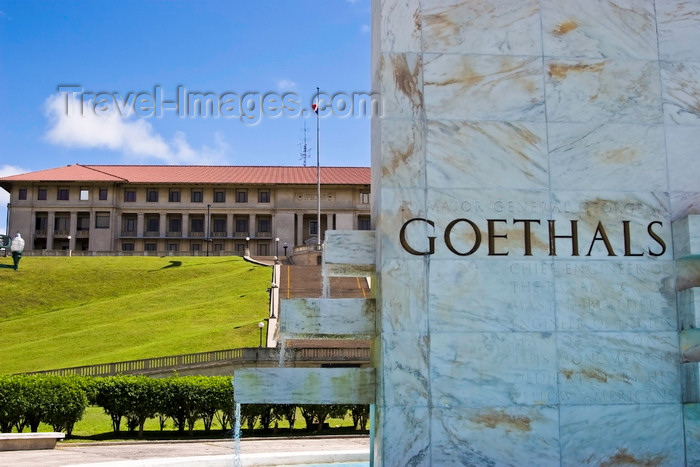 panama507: Panama Canal: Panama Canal Authority Administration Building and Major General George Goethals memorial, officer and civil engineer - Balboa - photo by H.Olarte - (c) Travel-Images.com - Stock Photography agency - Image Bank