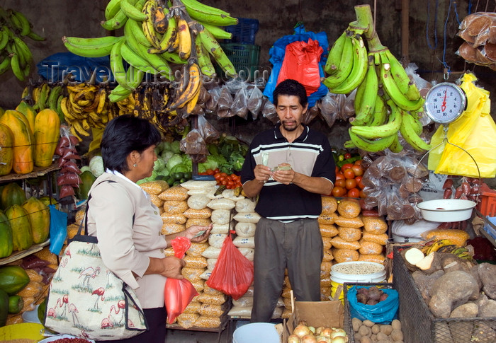 panama553: Penonomé, Coclé province, Panama:  woman waits for her change while buying produce at the Public Market - photo by H.Olarte - (c) Travel-Images.com - Stock Photography agency - Image Bank