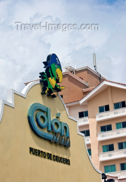 panama568: Colón, Panama: Colon 2000 cruise ship terminal, Colon City - logo on a gable - photo by H.Olarte - (c) Travel-Images.com - Stock Photography agency - Image Bank