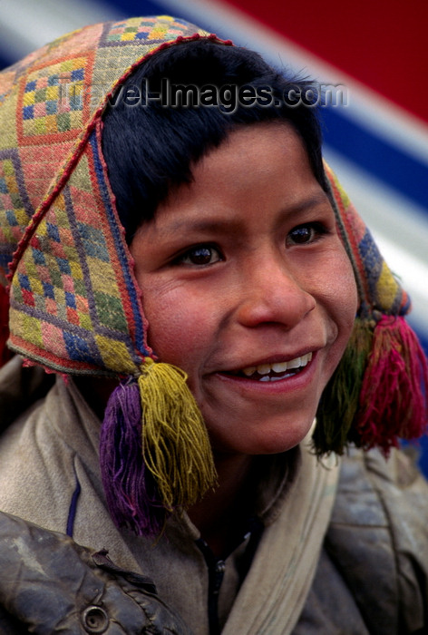 peru140: Ausangate massif, Cuzco region, Peru: smiling boy in a rural town – Quechua people - photo by C.Lovell - (c) Travel-Images.com - Stock Photography agency - Image Bank