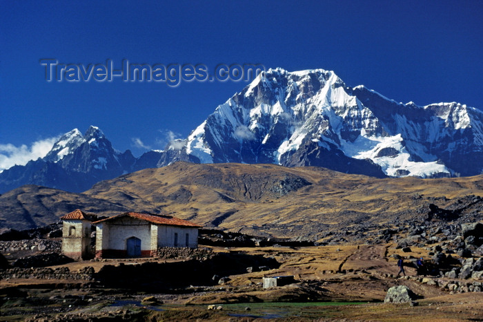 peru164: Ausangate massif, Cuzco region, Peru: rural church in the village of Pacchanta below Cerro Ausangate- Andes Mountains - photo by C.Lovell - (c) Travel-Images.com - Stock Photography agency - Image Bank