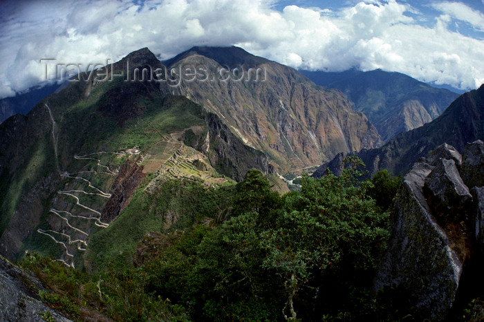 peru183: Machu Picchu, Cuzco region, Peru: the Machu Picchu and the Urubamba river valley as seen from Huayna Picchu - photo by C.Lovell - (c) Travel-Images.com - Stock Photography agency - Image Bank