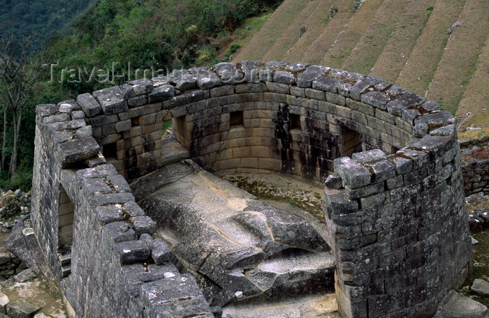 peru186: Machu Picchu, Cuzco region, Peru: temple of the Sun- used for determining the Summer solstice - photo by C.Lovell - (c) Travel-Images.com - Stock Photography agency - Image Bank