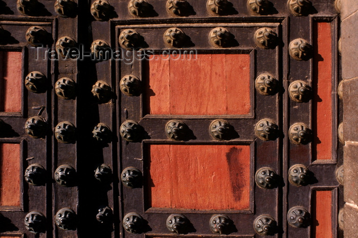 peru34: Cuzco, Peru: La Compañia Church – detail of the door – Iglesia de la Compañia de Jesus - photo by C.Lovell - (c) Travel-Images.com - Stock Photography agency - Image Bank