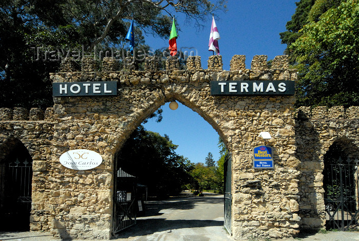 portugal-av38: Portugal - Curia (Anadia): entrance to the Thermae and the Hotel das Termas - entrado do complexo das termas e do Hotel das Termas - photo by M.Durruti - (c) Travel-Images.com - Stock Photography agency - Image Bank