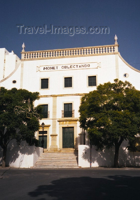 portugal-fa28: Portugal - Algarve - Faro: Lethes thetre - 'Monet Oblectando' - 'educate while entertaining' / 'Instrui, distraíndo' - Teatro Lethes - Sede da Delegação Regional da Cultura do Algarve - antigo colégio de Jesuítas, Colégio de Santiago Maior - Rua de Portug - (c) Travel-Images.com - Stock Photography agency - Image Bank