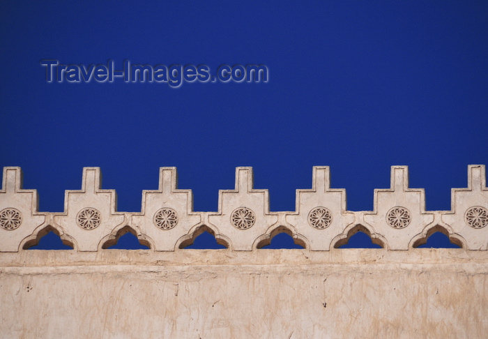 qatar17: Doha, Qatar: stylized crenulation atop the facade of Waqif art center - Ali Bin Abdullah Street, Souq Al Najada - photo by M.Torres - (c) Travel-Images.com - Stock Photography agency - Image Bank