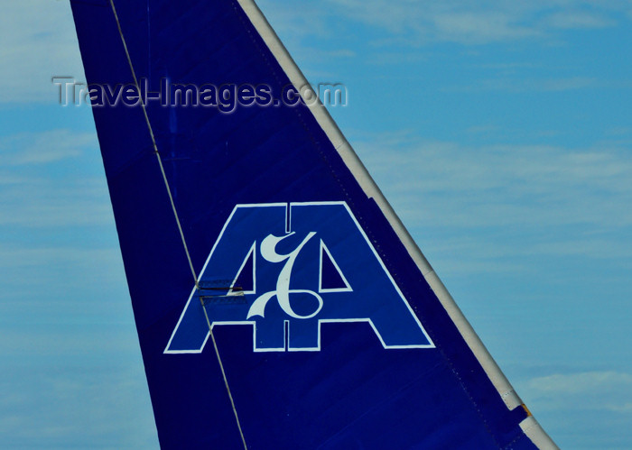 reunion189: Sainte-Marie, Réunion: tail of an Air Austral aircraft - Roland Garros Airport / Gillot - RUN - photo by M.Torres - (c) Travel-Images.com - Stock Photography agency - Image Bank