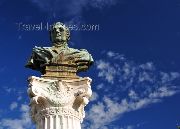 reunion237: Saint-Denis, Réunion: bust of Conte F.G. Bailly de Monthion, one of Napoleon's generals - Place de Metz - photo by M.Torres - (c) Travel-Images.com - Stock Photography agency - Image Bank