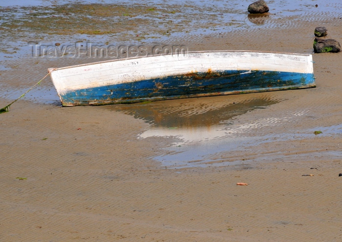 rodrigues20: Anse Mourouk, Rodrigues island, Mauritius: boat in the sand - photo by M.Torres - (c) Travel-Images.com - Stock Photography agency - Image Bank