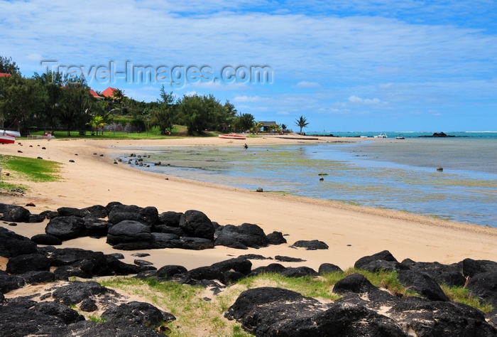 rodrigues26: Anse Mourouk, Rodrigues island, Mauritius: sand and black boulders at Anse Mourouk beach - photo by M.Torres - (c) Travel-Images.com - Stock Photography agency - Image Bank