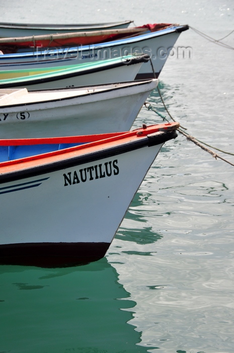 rodrigues52: Port Mathurin, Rodrigues island, Mauritius: prows of small boats - photo by M.Torres - (c) Travel-Images.com - Stock Photography agency - Image Bank