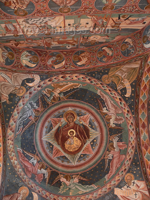 romania10: Gura Humorului, Suceava county, southern Bukovina, Romania: Voronet Monastery - frescoes in the dome - photo by J.Kaman - (c) Travel-Images.com - Stock Photography agency - Image Bank