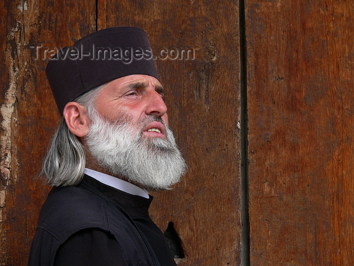 romania120: Târgu Neamt area, Neamt county, Moldavia, Romania: Romanian Orthodox monk from Neamt Monastery - noble face - photo by J.Kaman - (c) Travel-Images.com - Stock Photography agency - Image Bank