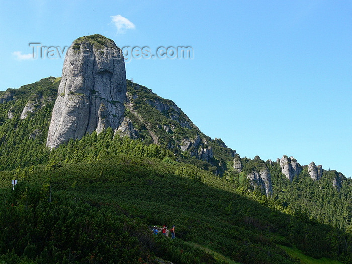 romania129: Ceahlau National Park, Neamt county, Moldavia, Romania: 'Panaghia' tower - rock pinnacles - Ceahlau Massif - photo by J.Kaman - (c) Travel-Images.com - Stock Photography agency - Image Bank