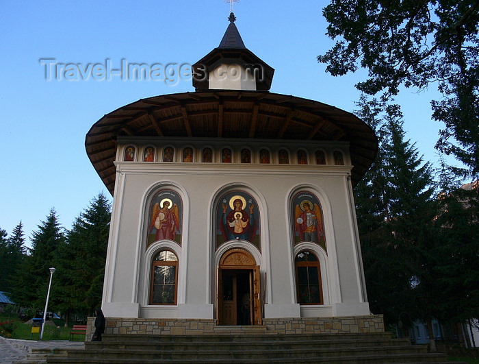 romania137: Ceahlau, Neamt county, Moldavia, Romania: Holy Monastery of Durau - façade of the church of the Annunciation - photo by J.Kaman - (c) Travel-Images.com - Stock Photography agency - Image Bank