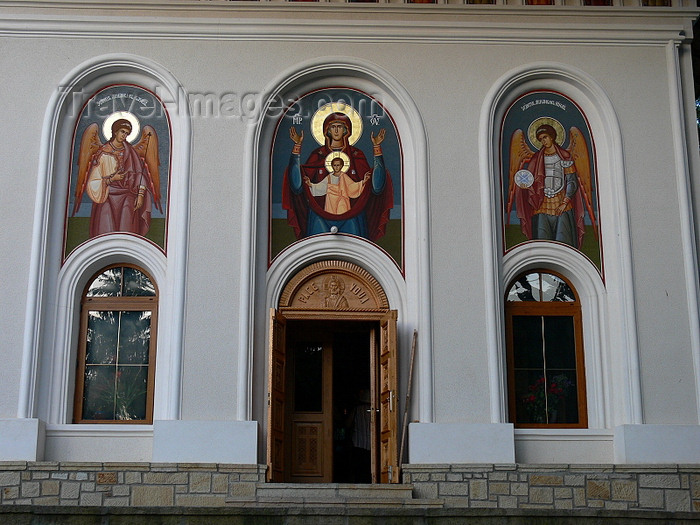 romania138: Ceahlau, Neamt county, Moldavia, Romania: Holy Monastery of Durau - church of the Annunciation - oil-paintings by the monks Macarie, Pimen and Ghervasie - photo by J.Kaman - (c) Travel-Images.com - Stock Photography agency - Image Bank