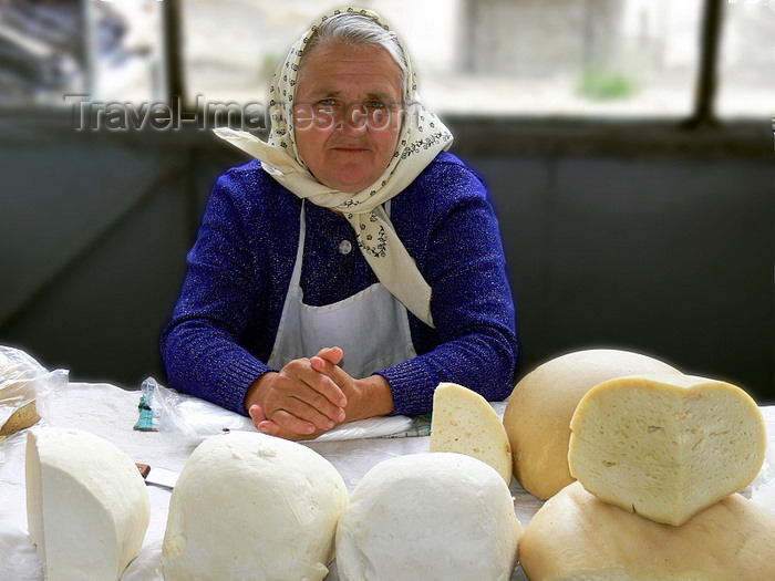 romania142: Sighetu Marmatiei, Maramures county, Transylvania, Romania: cheese seller - photo by J.Kaman - (c) Travel-Images.com - Stock Photography agency - Image Bank