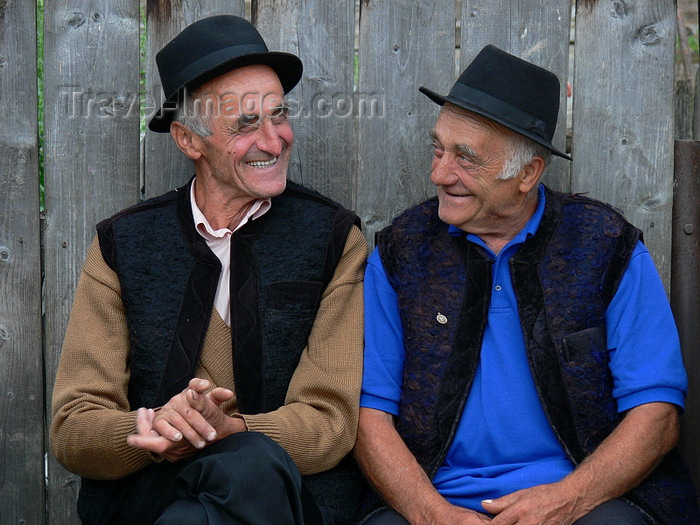 romania151: Ieud, Maramures county, Transylvania, Romania: smiling local men - photo by J.Kaman - (c) Travel-Images.com - Stock Photography agency - Image Bank